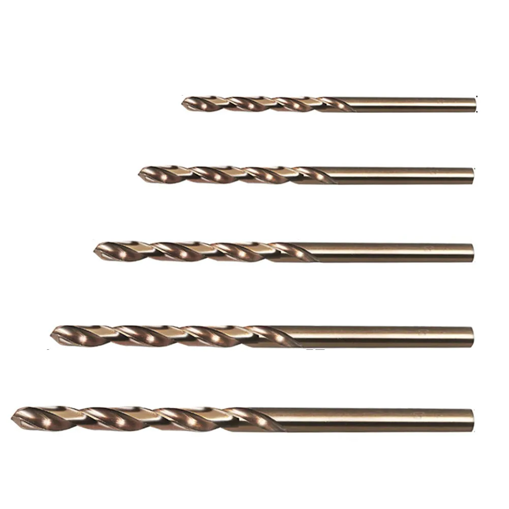 

5pc Auger Drill Bit HSS M35 Cobalt 1-3mm Head For Stainless Steel Drilling Metalworking Electric Drill Power Tool Accessories