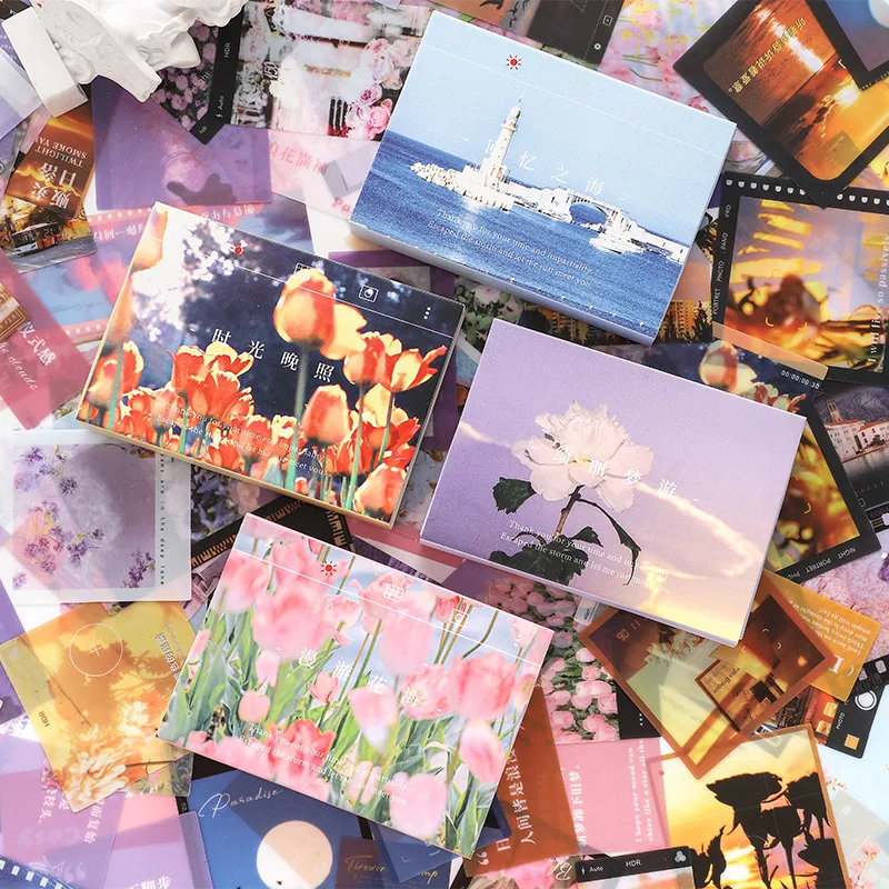 

50 sheet\60 sheet Galaxy Flower Sea Hand Account Creative Illustration Collage Message Paper Stickers Sticky Notes Stationery