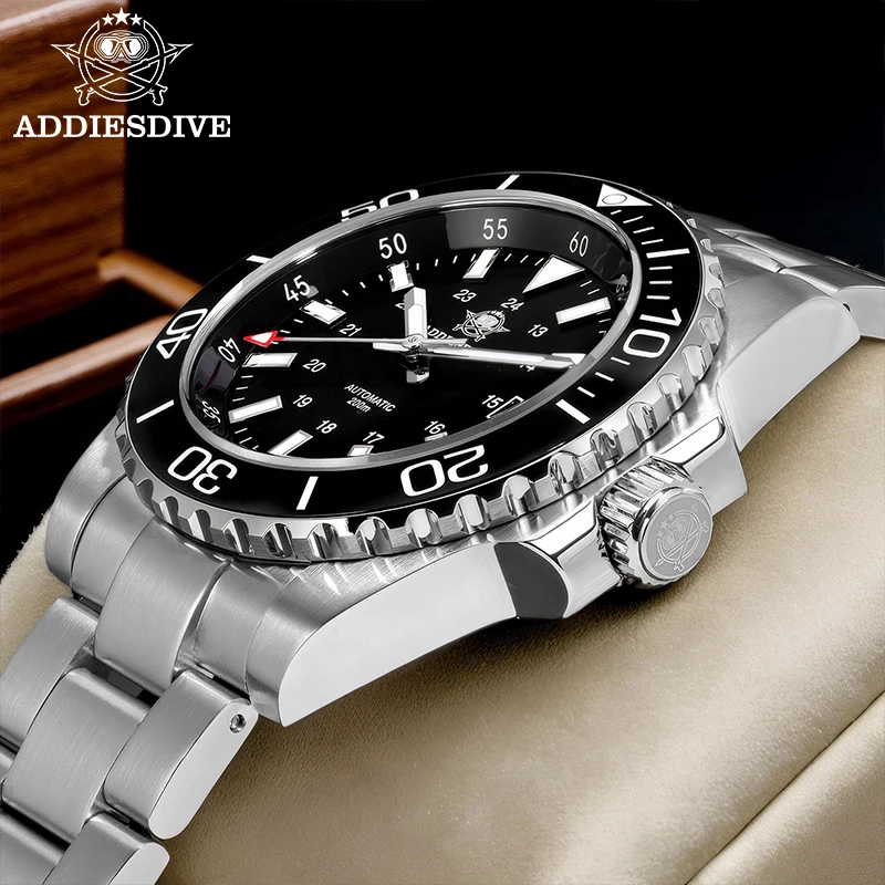 ADDIESDIVE AD2504 Мужские часы для дайвинга Япония 8215 Автоматические 200 м Водонепроницаемые механические часы из нержавеющей стали со светящимся сапфиром (art.: 3920d37573cc0) - 3920d37573cc0