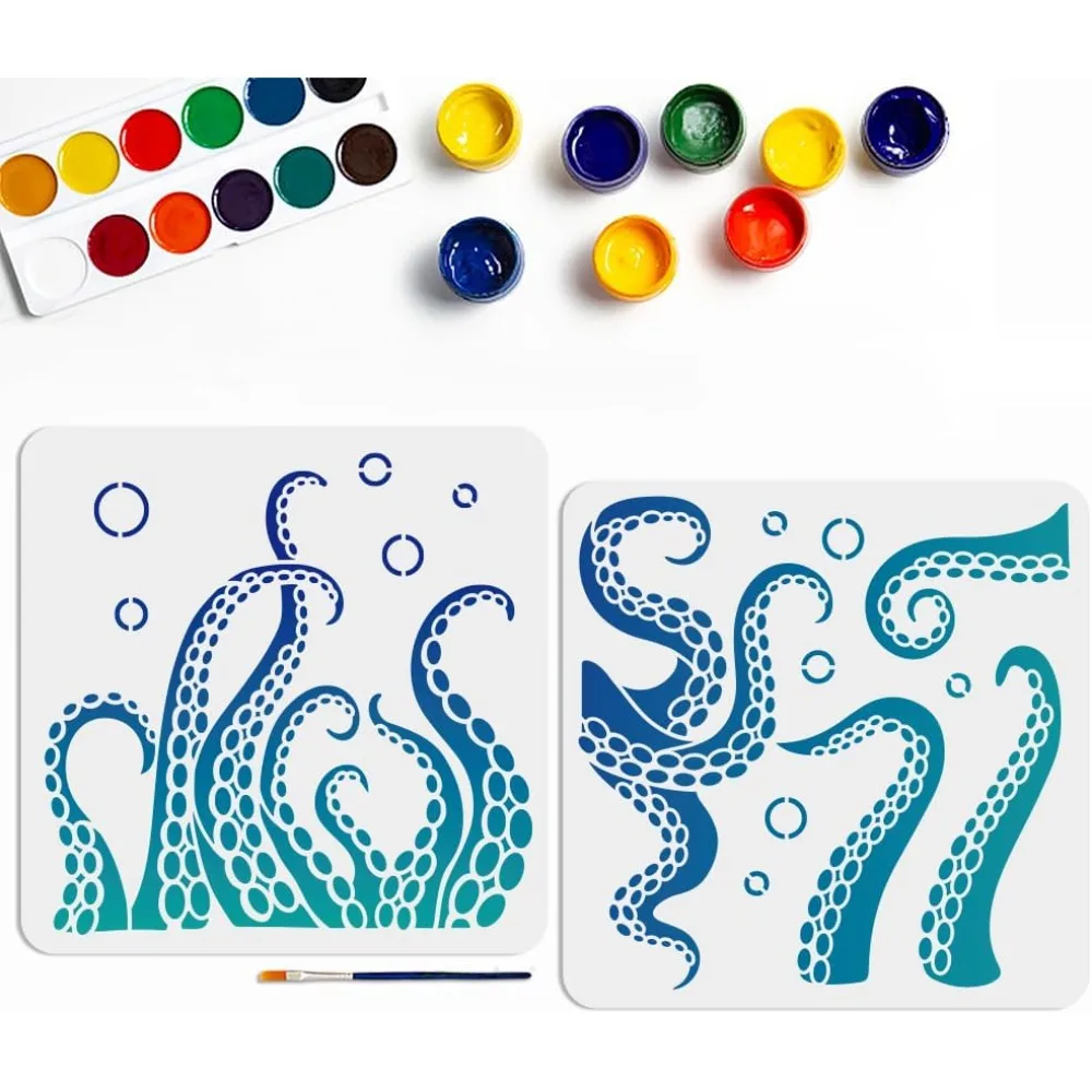 Трафарет Осьминог для рисования 2 шт.