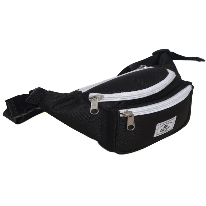 Everest Unisex Signature Waist Fanny Pack Two-Toned, Black White