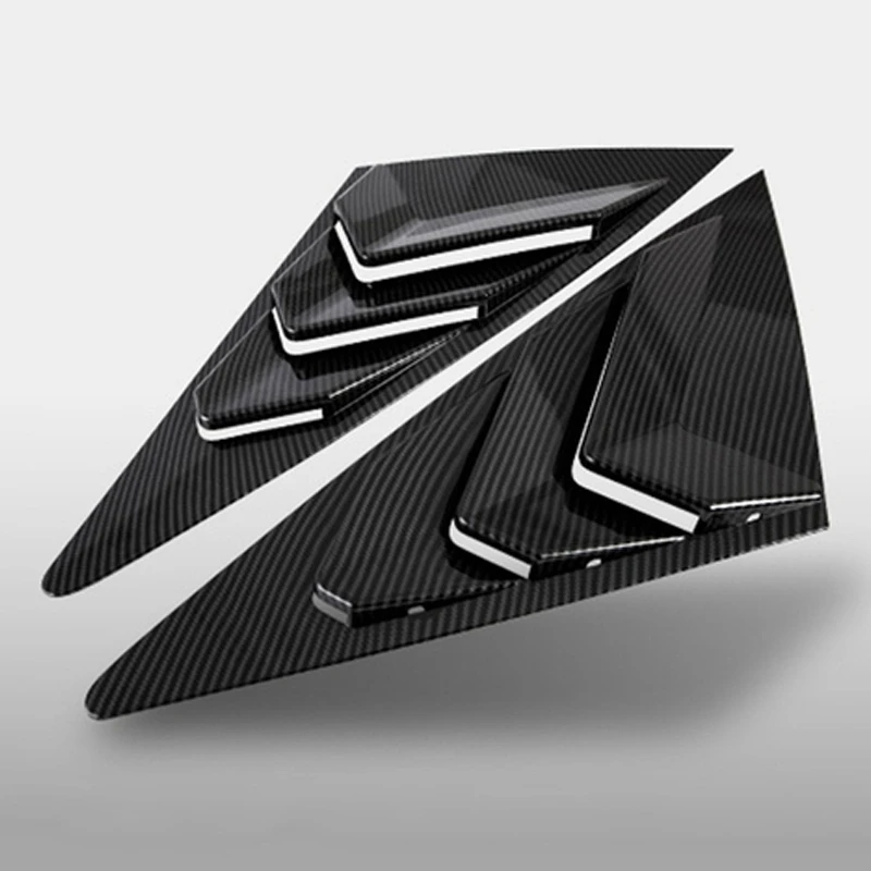 

2X Carbon Fiber Style Rear Side Window Louvers Scoop Cover Vent For - A6 C8 Sedan 2019-2021