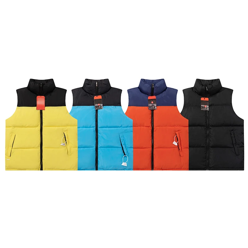 

Winter Down Cotton 1996 Vest Mens New Warm Sleeveless Puffer Vests Jacket Casual Men Zip Up Solid Jackets Tops