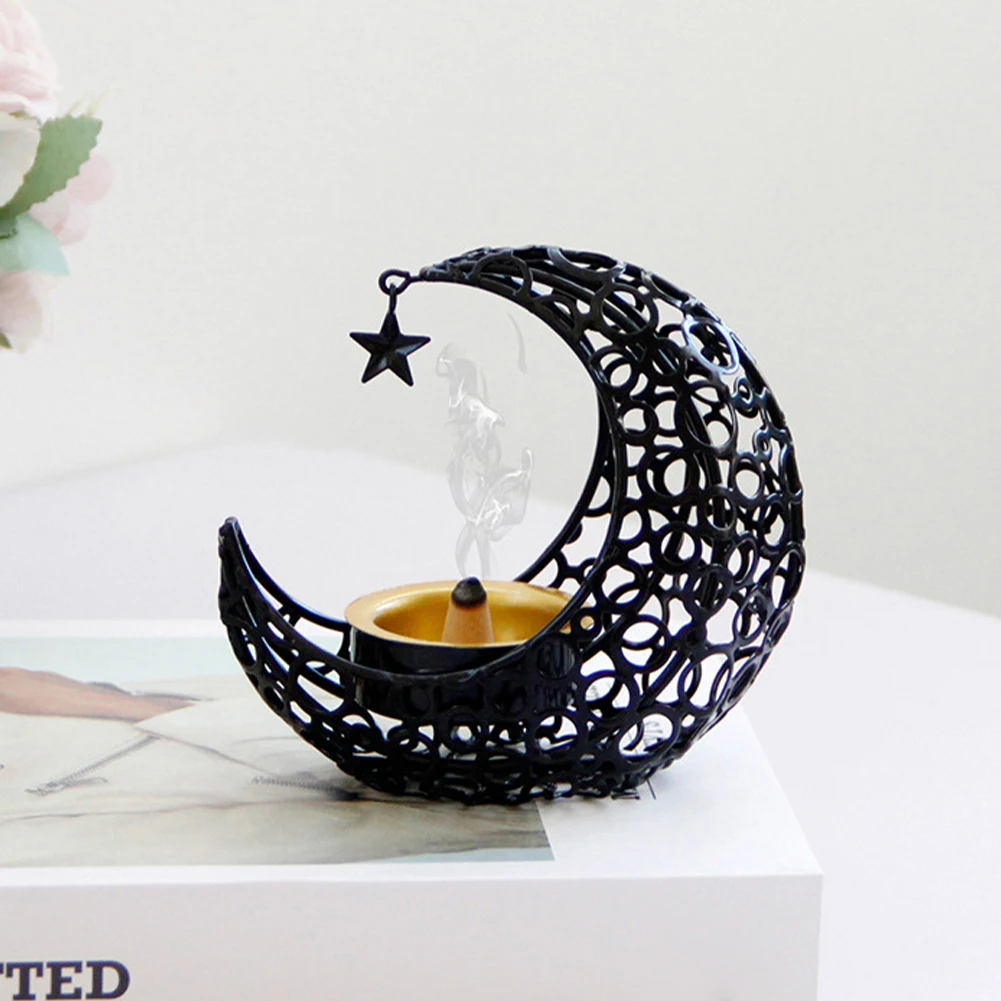 

2023 Middle East Style Incense Burner Holder Home Party Supplies Eid Mubarak Ramadan Arab Hollow Tealight Candle Metal Tray