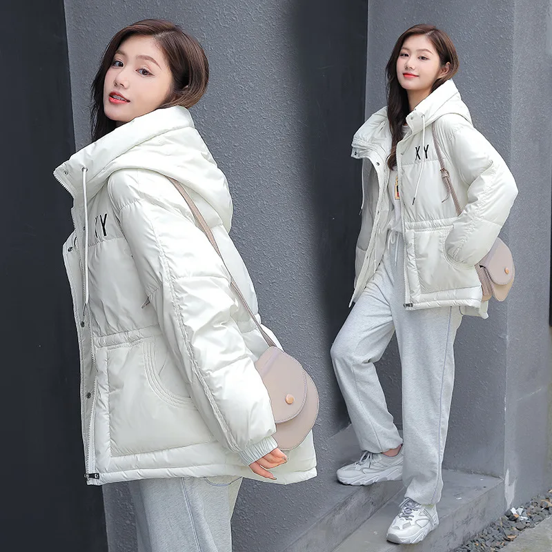 New 2021 Winter Parkas Coat Women Clothes Loose Hooded Candy colors Women's Winter Jacket student Warm Cotton Coat Outerwear