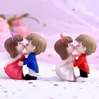 2 шт.компл. возлюбленные искусственные миниатюрные поделки из смолы волшебный сад, кукольный дом для рабочего стола сделай сам микро-пейзаж Свадебный домашний декор