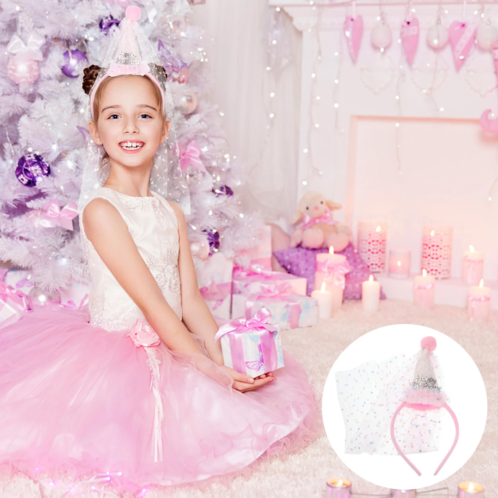 

Lovely Headband Birthday Headband Creative Mesh Headband Girls Headdress