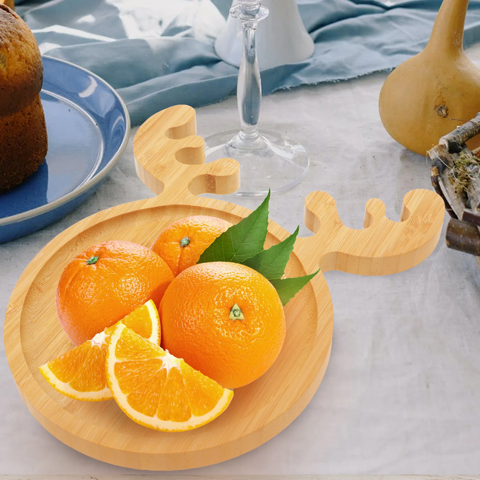 Бамбуковый поднос рождественское десертное блюдо детские тарелки кухонная еда