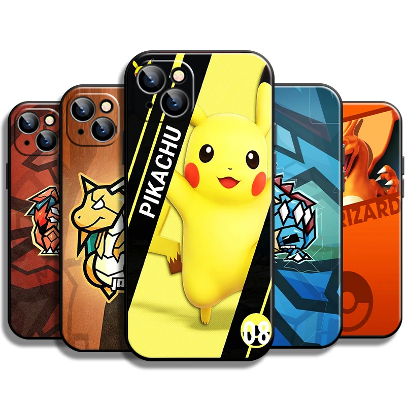 

Anime Pokemon Pikachu For Apple iPhone 13 12 11 Pro Mini X XR XS Max SE 5 6 6S 7 8 Plus Phone Case Carcasa Soft Back Coque