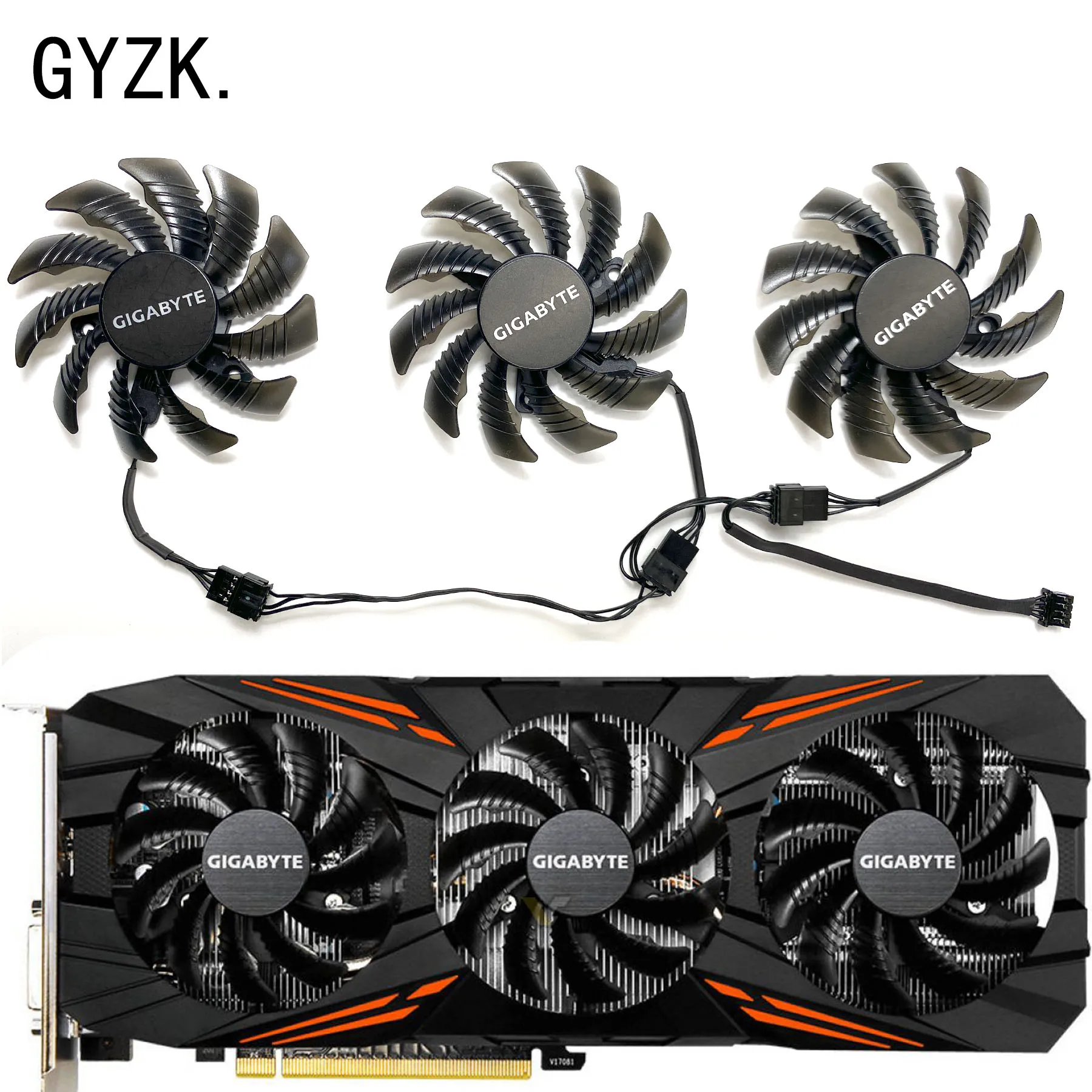 Новинка для GIGABYTE GeForce P104-100 GTX1060 1070 1070ti 1080 1080ti G1 запасной вентилятор для игровой видеокарты T128010SU
