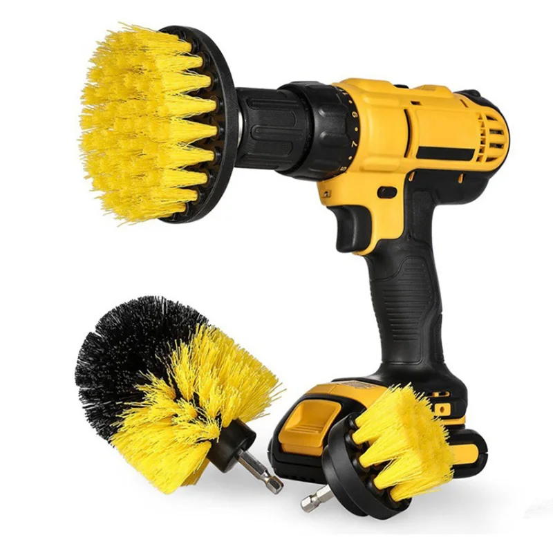 

Electric Drill Brush Kit All Purpose Cleaner Auto Tires Cleaning Tools for Tile Bathroom Kitchen Round Plastic Scrubber Brushes