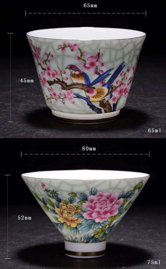 Фарфоровый чайный сервиз Цзиндэчжэнь ручная роспись цветов и заварочный чайник