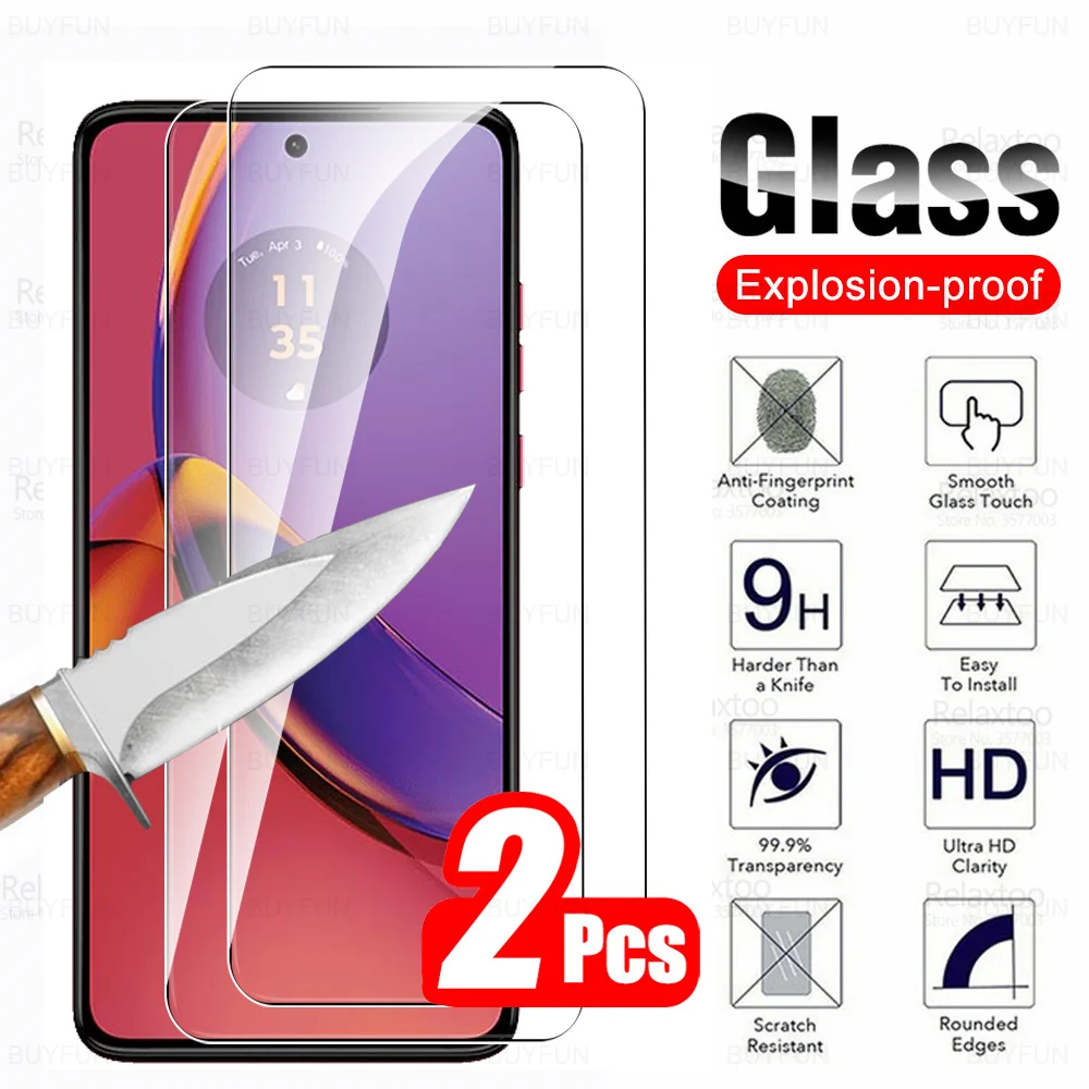 

For Motorola Moto G84 5G Glass 2Pcs Tempered Glass Moto Rola G54 G14 4G MotoG84 MotoG54 MotoG14 G 84 Screen Protector Armor Film