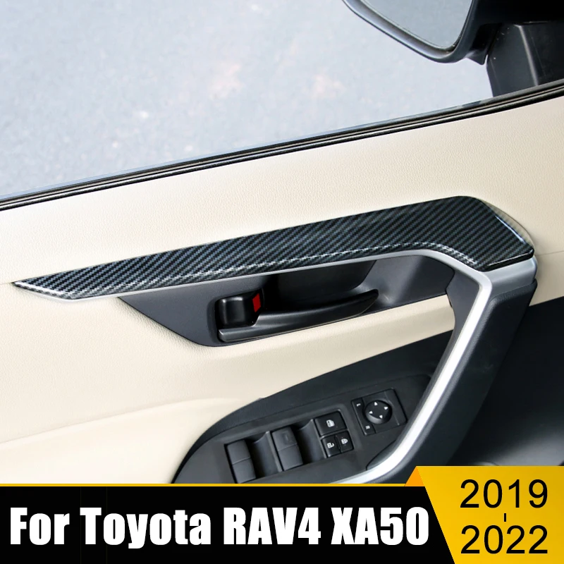 Car Door Armrest frame Strip Decoration Cover For Toyota RAV4 2019 2020 2021 2022 RAV 4 XA50 Interior Modification Accessories