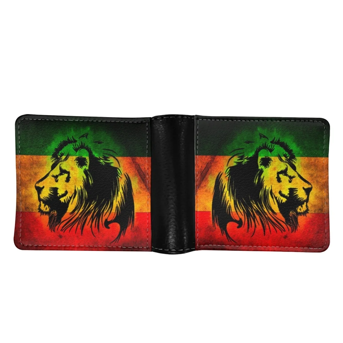 

FORUDESIGNS Mighty Lion Printing Multifunctional Credit Card Case Personalized Custom Picture Design Men's Wallet PU Money Bag