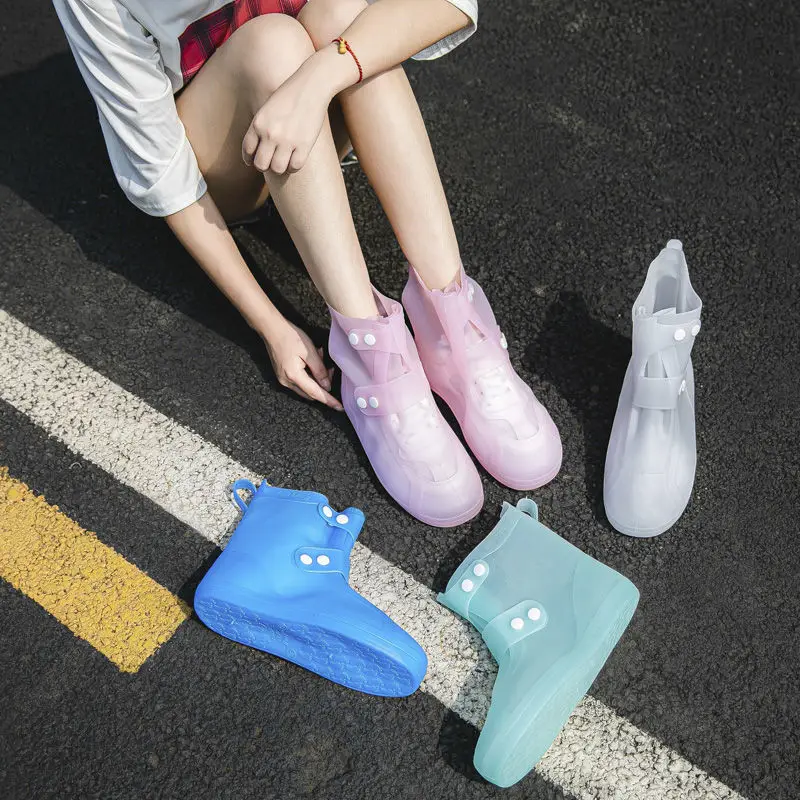 

2022 Upgrade Thicken Silicone Shoe Covers Reusable Women Mid-calf Transparent Waterproof Shoes for Men Women Kids Rain Boots