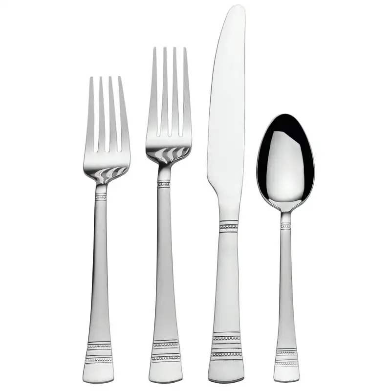 

Kensington 34-piece Stainless Steel Flatware Set Professional Home Kitchenware Cookware