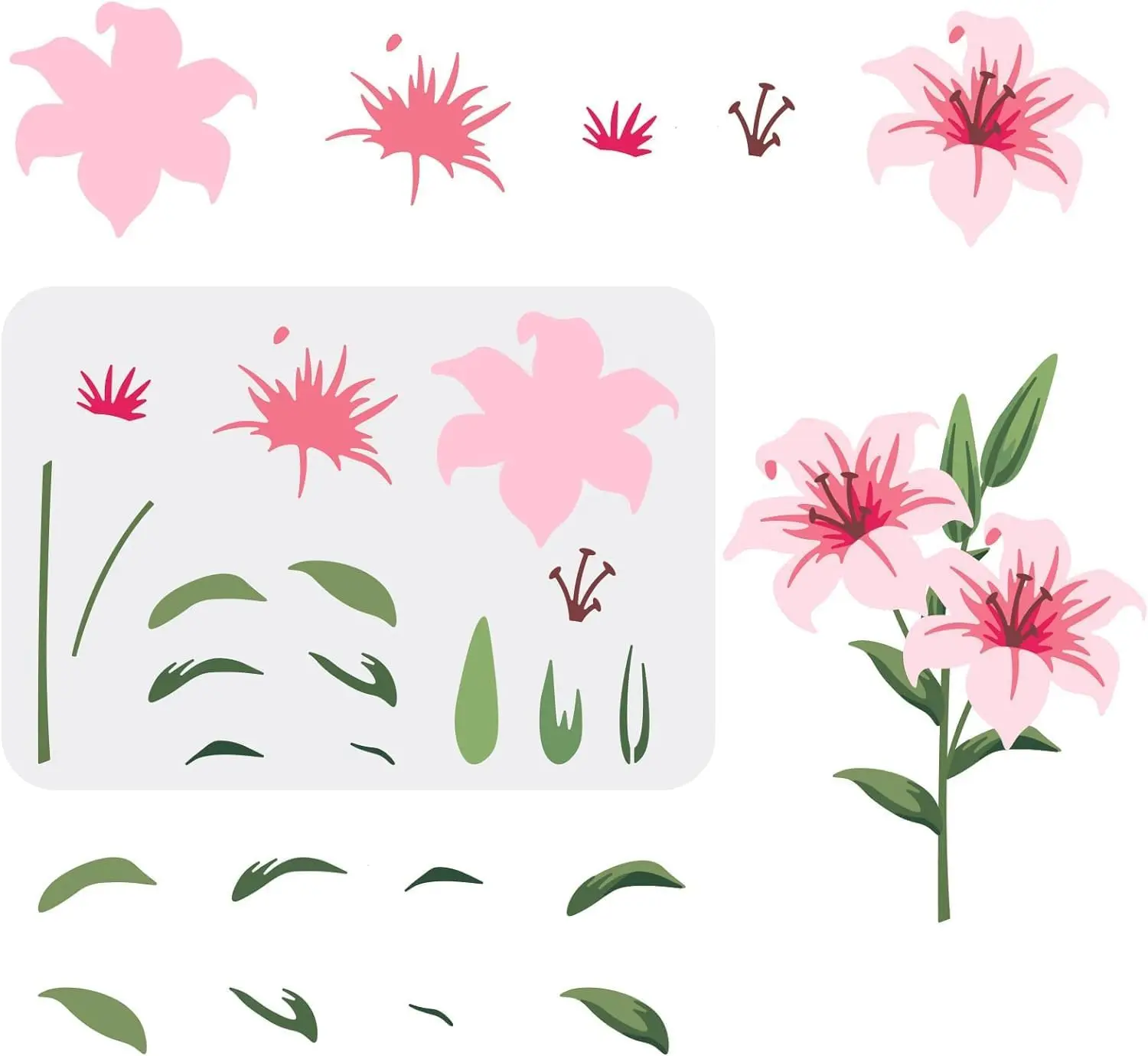 

Многослойные трафареты для лилий