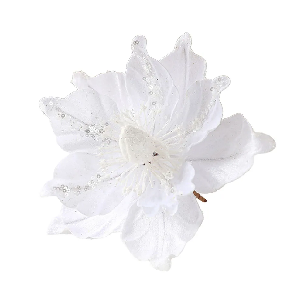 Рождественские блестящие цветы Искусственные рождественские Сверкающий блеск