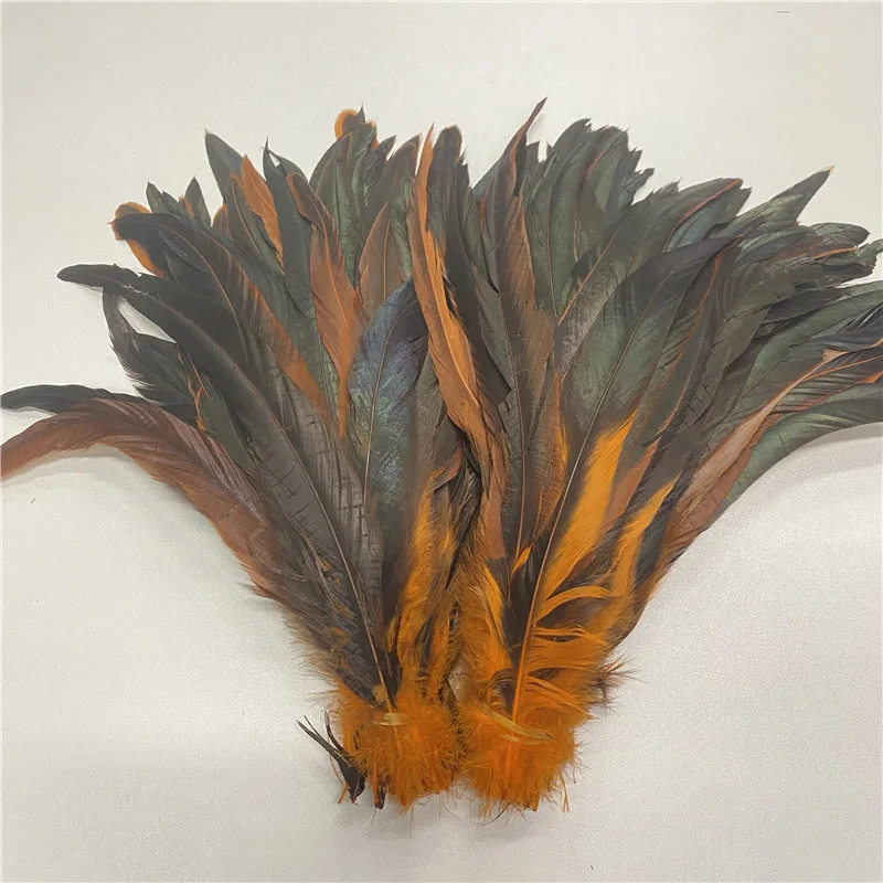 

100pcs/lot Nature Orange Rooster Feathers 10-12inch/25-30cm Home Celebration Diy Supplies Plumes