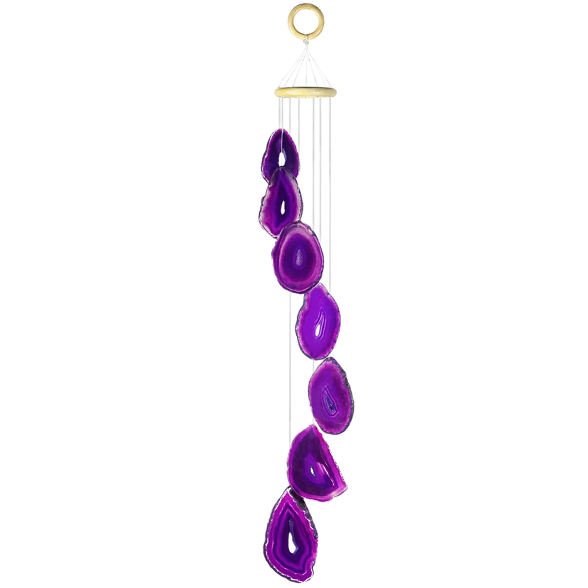 Irregular Reiki Natural Agate Slices Wind Chimes Healing Wall Window Hanging Ornaments Room Decor Nordic Home Decoration