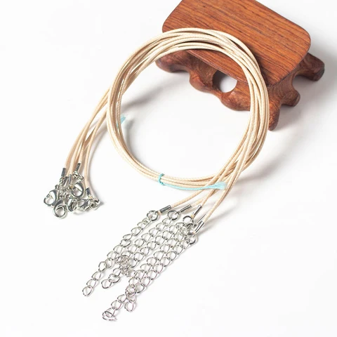 Кожаный шнур для ожерелья с застежкой, регулируемая плетеная веревка для изготовления ювелирных изделий «сделай сам», аксессуары для ожерелья, браслета, 10 шт./упаковка, диаметр 1,5/2 мм