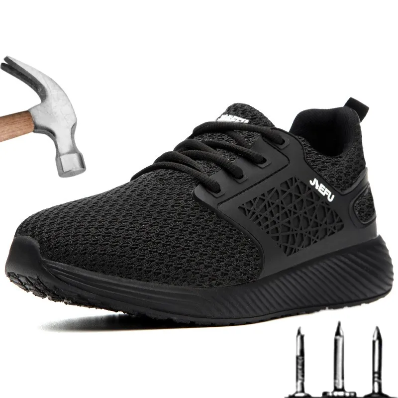 

New Safety Shoes Four Seasons Mesh Lightweight Breathable Steel Head Anti-smashing Anti-puncture Work Labor Insurance Shoes