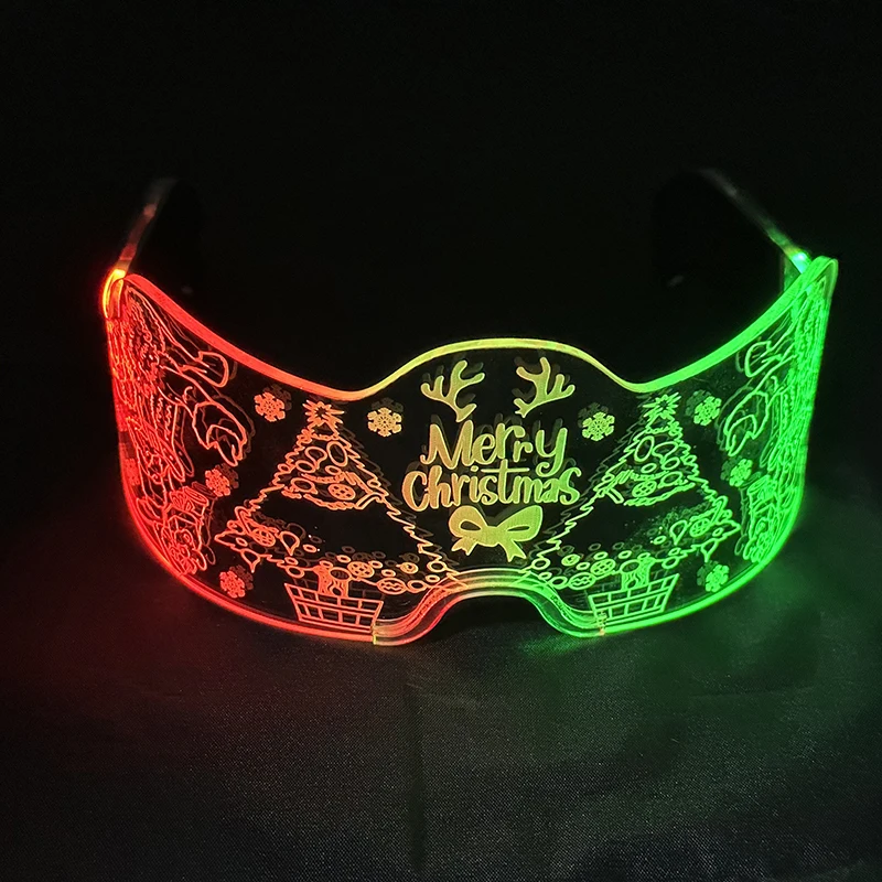 Красочные рождественские очки с рисунком дерева Санта-Клауса модные для ночного