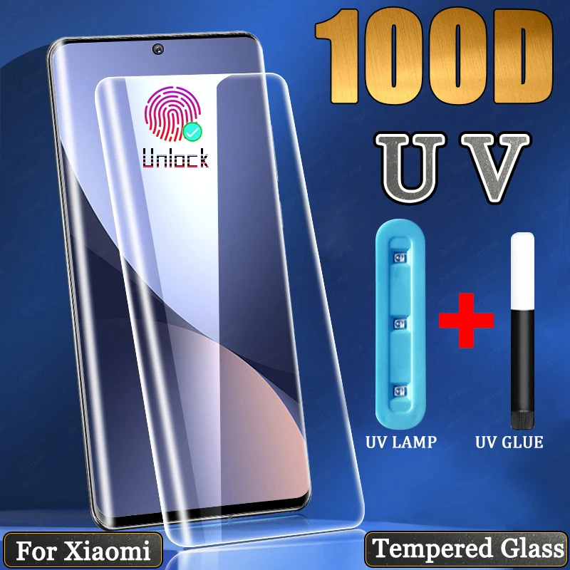 

UV Tempered Glass For Xiaomi 12 11 10 Pro Ultra 12X Screen Protector Note10 Note Mi 12 11 10 X Xiaomi12 Mi12 Xiaomi11 Mi11 Glass