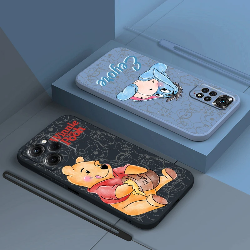 

Anime Winnie the Pooh For Xiaomi Redmi Note 12 11 11T 10 10S 9 9S 9T 8 8T 7 Pro Plus Speed Liquid Rope Soft Phone Case Fundas