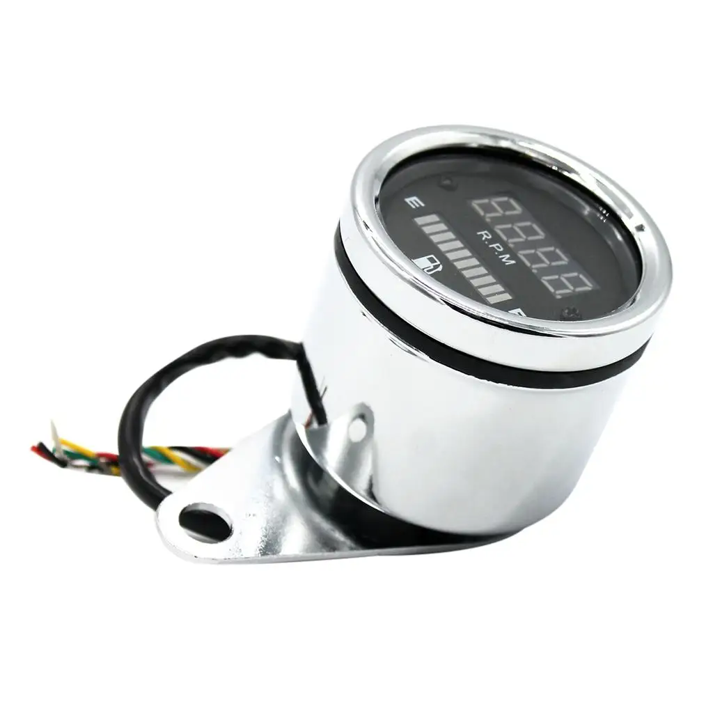 

2 In 1 Motorcycle Retro LED Instruments Part Tachometer Fuel Level Gauge