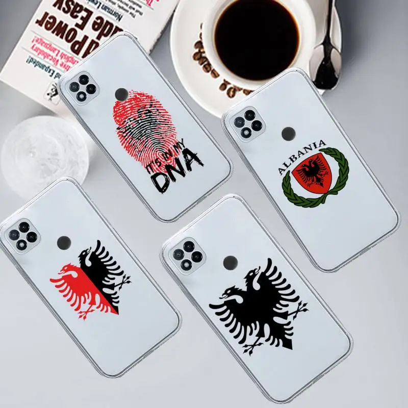 

Albania Albanians Flag Phone Case Transparent for Xiaomi redmi note x f poco 10 11 9 7 8 3 i t s E pro cover shell coque