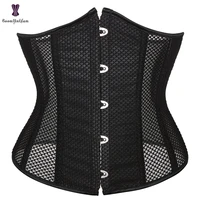 underbust corset mesh breathable waist trainer gothic hollow out bustier korsett lingerie