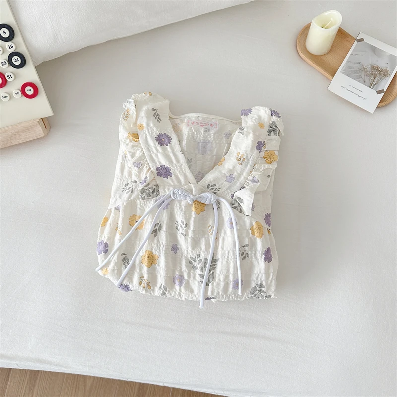 Можно носить на улице летняя женская ночная рубашка из чистого хлопка милая