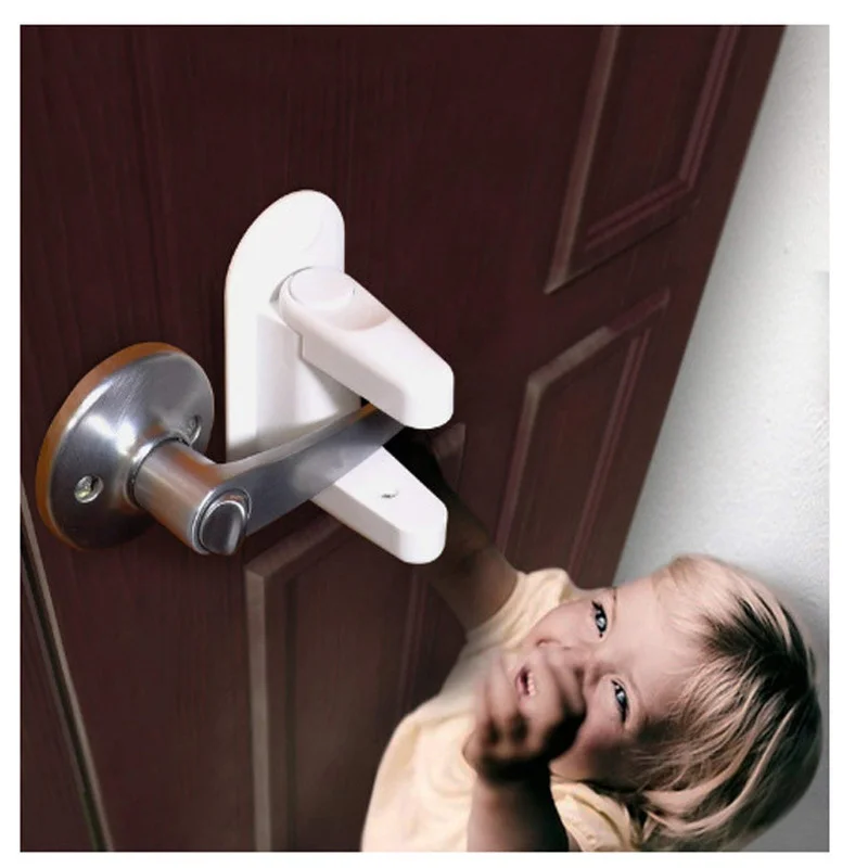 

Universal Door Lever Lock Child Baby Safety Lock Rotation Proof Professional Door Adhesive Security Latch Multi-functional