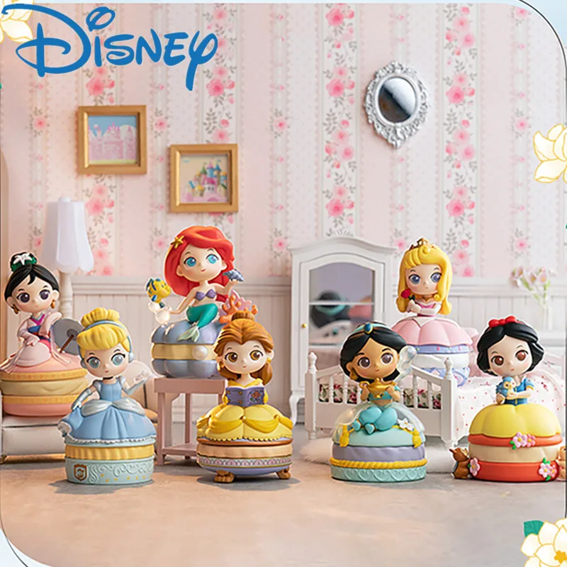 Disney Princess Macaron Series Figure Model Dolls Anime Figurines Toys Desk Decoration Collect Statue Girl Birthday Gifts