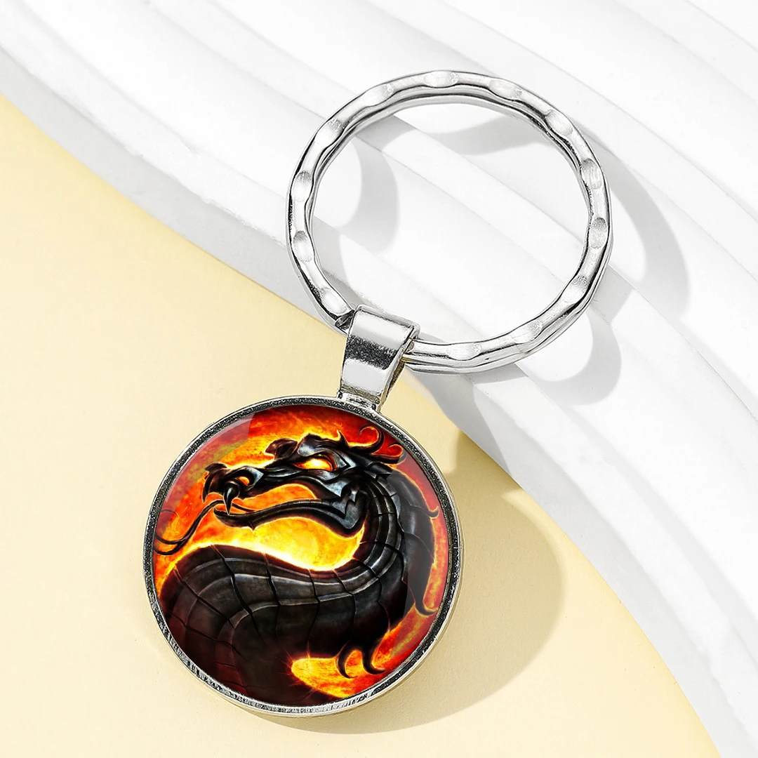Ретро классический Dregon круглый стеклянный купол брелок уникальные брелоки