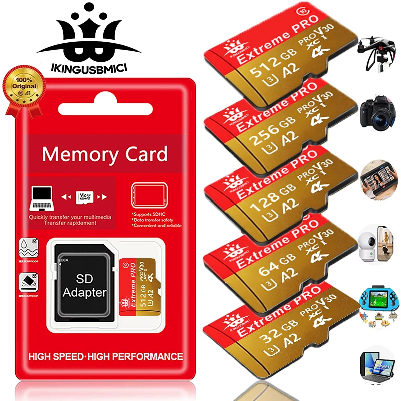 Фото Карта памяти microSD Express 256 ГБ, скорость чтения до 880 МБ/с, высокоскоростная, для Nintendo Switch 2, поддерживает игры Switch 2. №1