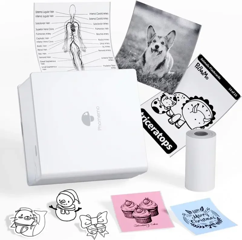 Беспроводной маленький принтер Phomemo мини-принтер M02 термопортативный