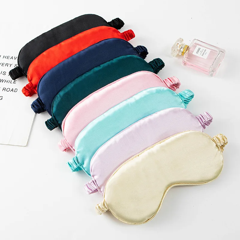 

1Pc Eye Massage Sleeping Mask Silk Eye Mask Cover Travel Eyepatch Blindfold Solid Portable New Rest Relax Shade Cover Soft Pad