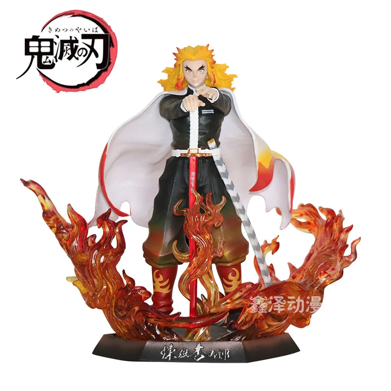 

Boxed 20CM Anime Demon Slayer Rengoku Kyoujurou Hashira flame PVC Action figure Model toys doll Ornaments fans gifts