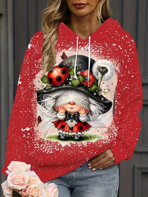 Женские толстовки с капюшоном на рождественскую тему уличная одежда со