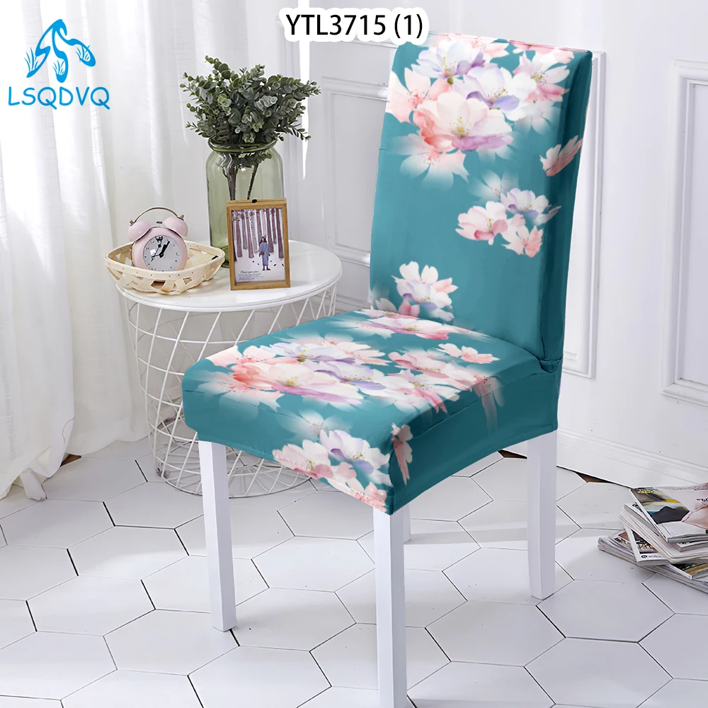 Украшение для дома из спандекса эластичное с цветами офисного игрового стула -