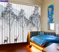 Beautify 3D Blackout Curtains Printing Living Room Bedroom Cortinas Drapes Brief Tree Animal Photo Kitchen Door Curtains
