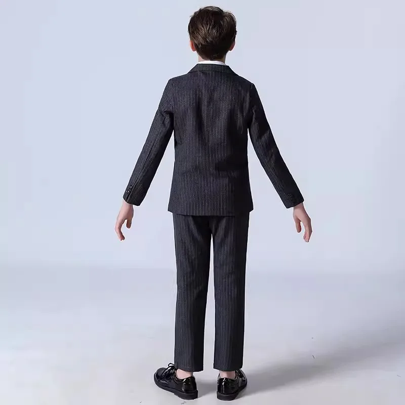 Костюм для мальчиков в полоску свадебный костюм детской фотосъемки на выпускной