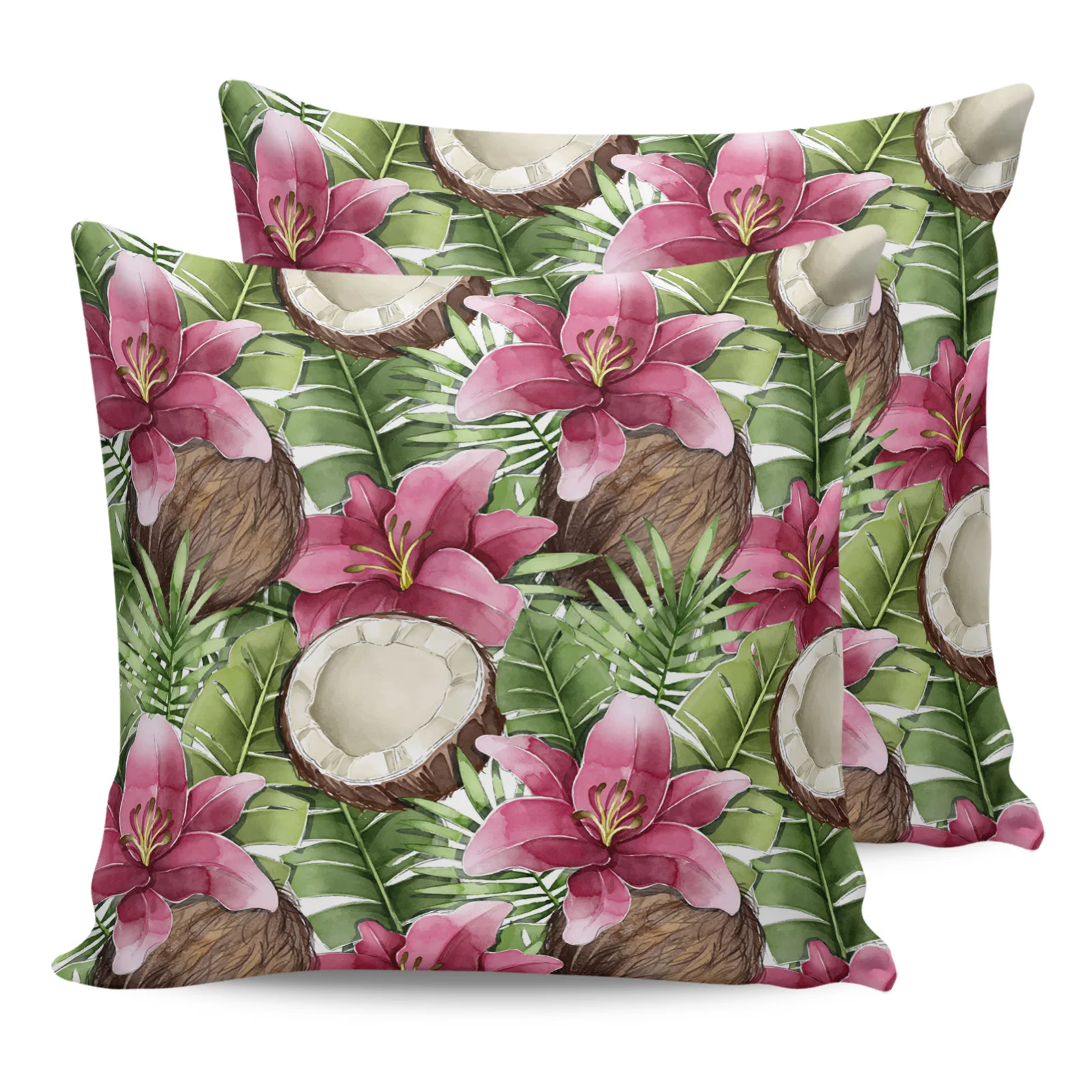 

2PC Pillowcase Tropical Coconut Palm Leaf Sofa Cushion Cover Bedding Dakimakura Pillow Cover House Home Decorative Pillow Cases
