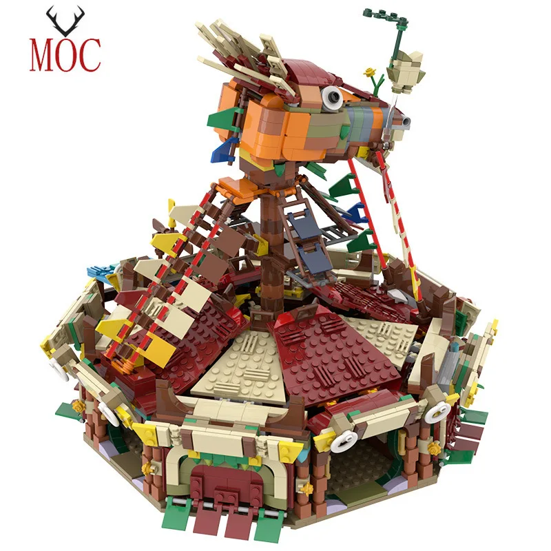 

Moc Creative Zeldaing Breath of The Wild House Scene Model Building Blocks Emperor Character Bricks Assembly Kids Toys Gifts