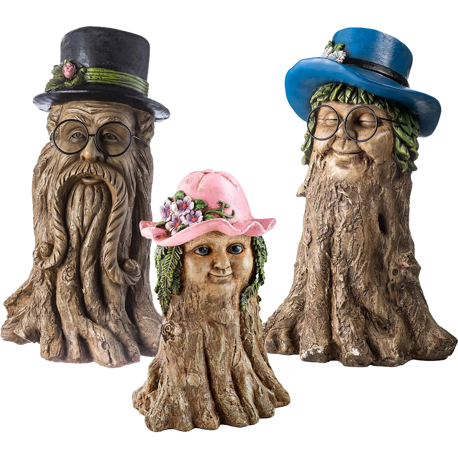 

Tree Stump Family Statue Dad Mom Daughter Family Sculpture Tree Stump Family Innovative Home Ornament Decoration Resin Crafts