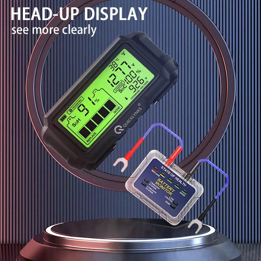 

12V Car Battery Tester Monitor Head Up LED Display Tool Battery BM5-D Solar Charging Tester Health W2O7