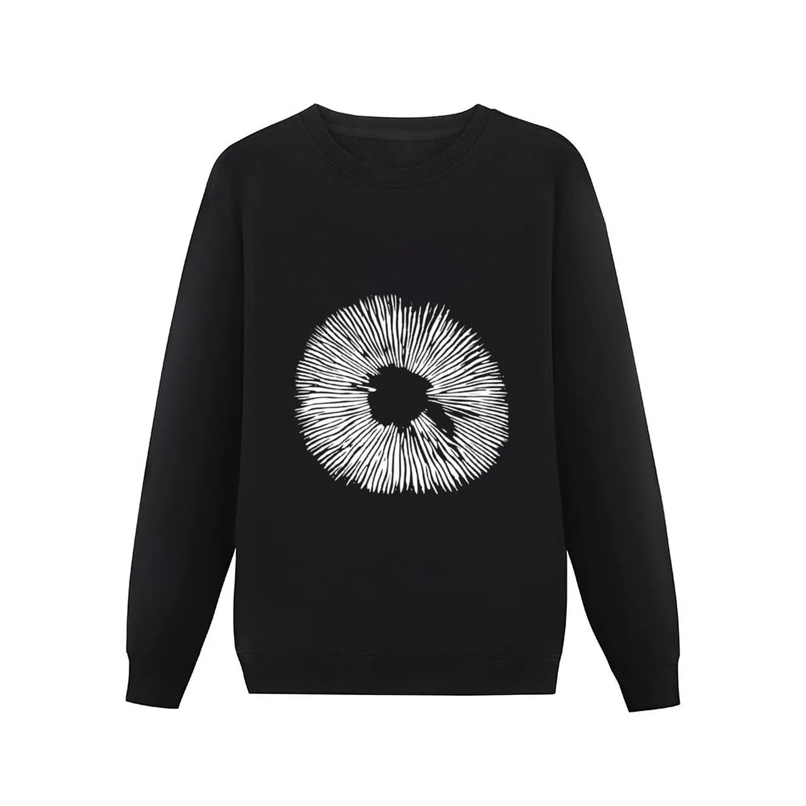 Микология на трафарете черный пуловер с принтом спор грибов толстовка капюшоном